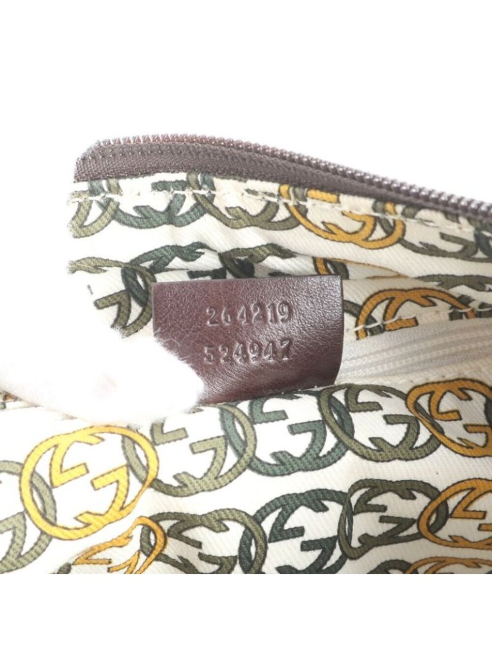 Gucci Leather Shoulder Bag Tote Brown Ree - Picture 9 of 9